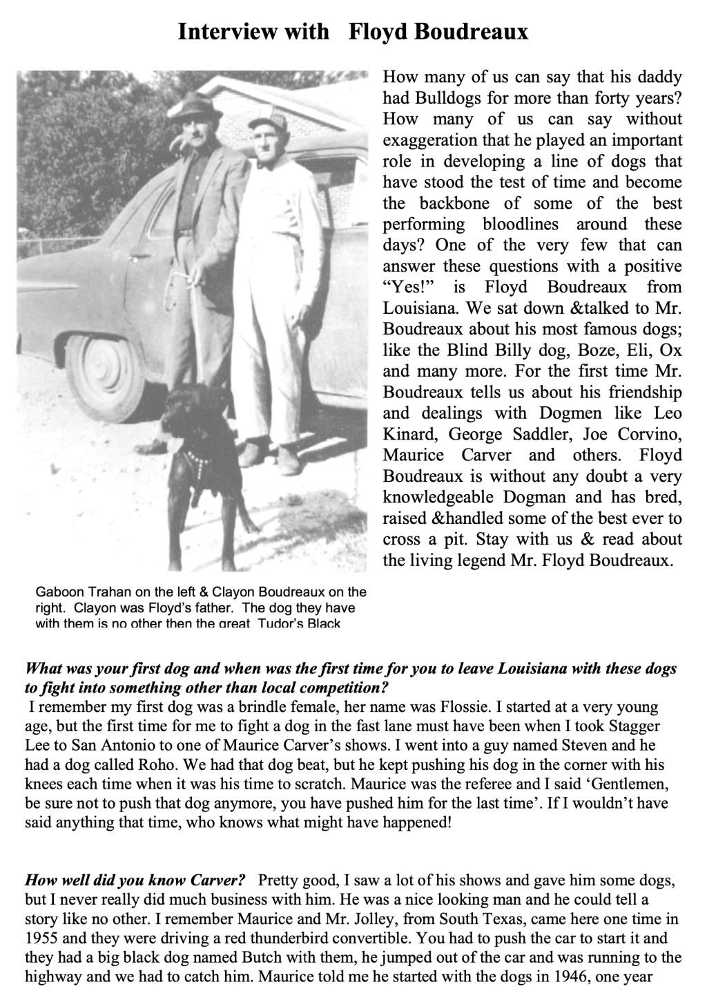 Interview with Floyd Boudreaux (Louisiana)
